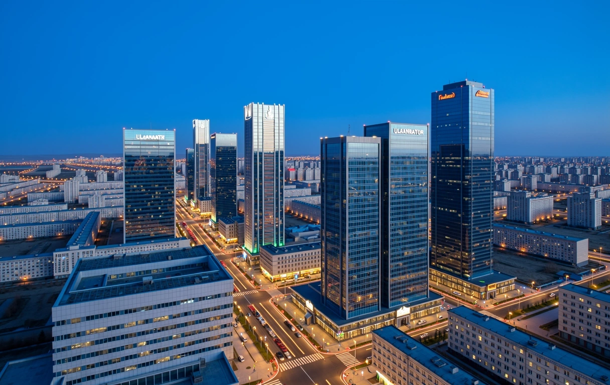 Ulaanbaatar skyline at night